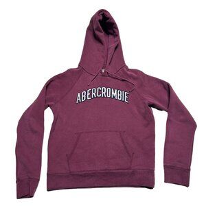 Abercrombie & Fitch Vintage Ski Club 92 Hoodie Womens XL Burgundy Fleece Grunge